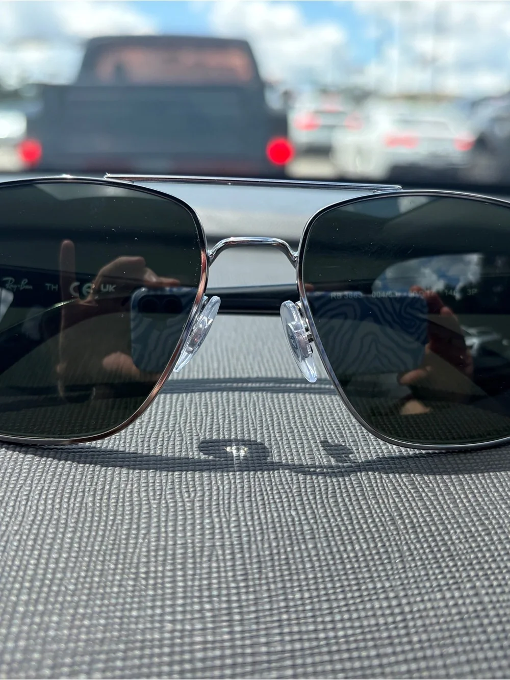 Ray-Ban RB 3663 Grey Frame Sunglasses with Green Lenses